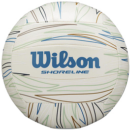 Мяч вол. WILSON Shoreline Eco Volleyball, WV4007001XB, р.5, 18п, синт.кожа PVC, маш.сш, бело-синий